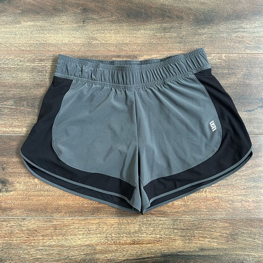 VRST Second Skin 2 In 1 Short Gravel/Pure Black Women 's Running Size Small S